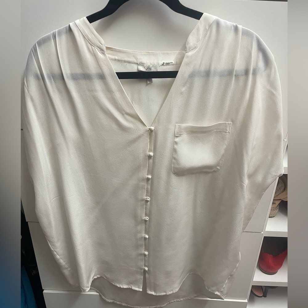 Joie cream silk oversized blouse